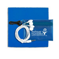 Earbud Tech Kit w/ Microfiber Cleaning Cloth in Translucent Carabiner Zipper Pouch